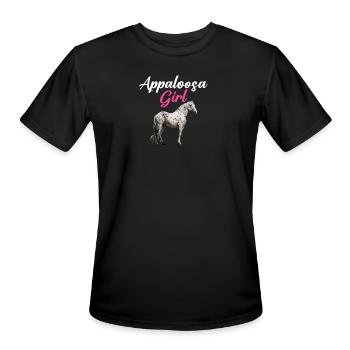 appaloosa equestrian horse - Men's Moisture Wicking Performance T-Shirt - black - Front - Jackson (183cm)