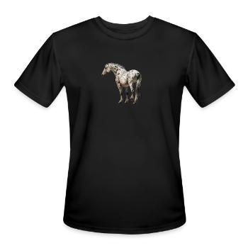 appaloosa equestrian horse - Men's Moisture Wicking Performance T-Shirt - black - Front - Jackson (183cm)