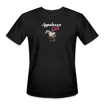 appaloosa equestrian horse - Men's Moisture Wicking Performance T-Shirt - black - Front - Jackson (183cm)