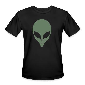 Alien Silhouette Head Face - Men's Moisture Wicking Performance T-Shirt - black - Front - Jackson (183cm)