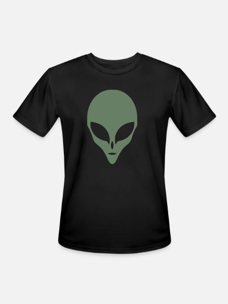 Alien Silhouette Head Face - Men's Moisture Wicking Performance T-Shirt - black