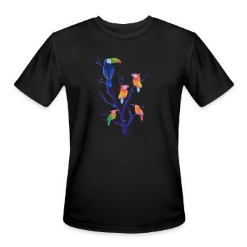 Birds Of Paradise - Men's Moisture Wicking Performance T-Shirt - black - Front - Jackson (183cm)