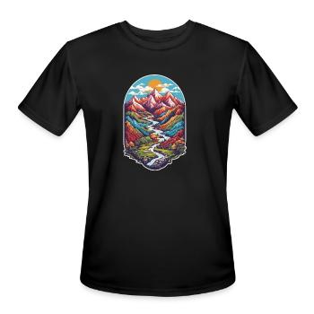 Mountain Paradise - Men's Moisture Wicking Performance T-Shirt - black - Front - Jackson (183cm)