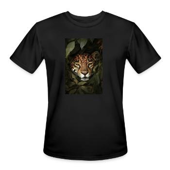 Jaguar Hidden in the Jungle - Men's Moisture Wicking Performance T-Shirt - black - Front - Jackson (183cm)
