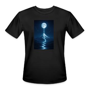 River of Light from the Moon - Men's Moisture Wicking Performance T-Shirt - black - Front - Jackson (183cm)