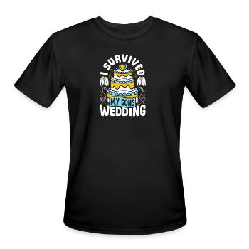 Wedding Celebration I Survived My Sons Wedding - Men's Moisture Wicking Performance T-Shirt - black - Front - Jackson (183cm)