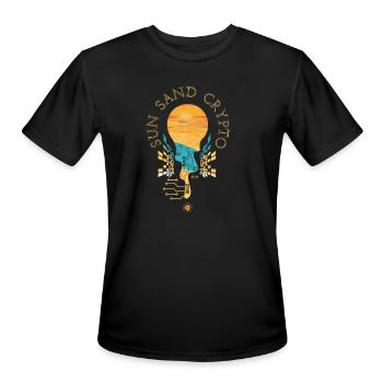 Sun Sand Crypto - Men's Moisture Wicking Performance T-Shirt - black - Front - Jackson (183cm)