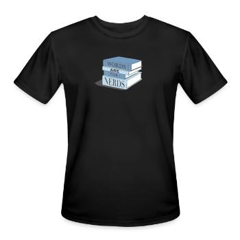 Les mots sont pour Nerds - T-Shirt Performance pour hommes - noir - Devant - Jackson (183cm)