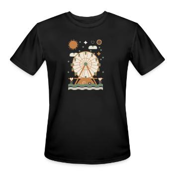 Ferris Wheel Carnival Fun Design - Men's Moisture Wicking Performance T-Shirt - black - Front - Jackson (183cm)