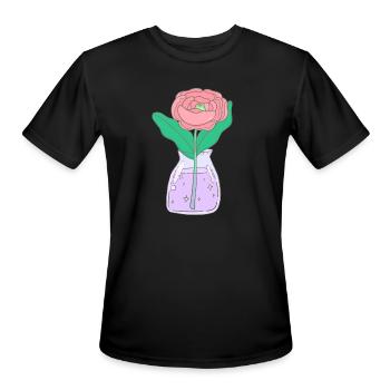 Rose With A Surprise - Men's Moisture Wicking Performance T-Shirt - black - Front - Jackson (183cm)