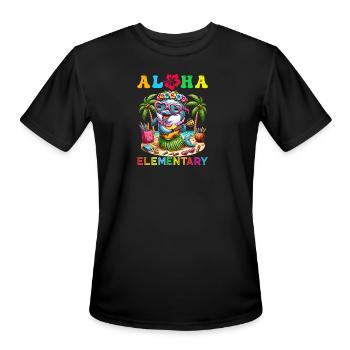 Elementary Dolphin School Girl Premium - Men's Moisture Wicking Performance T-Shirt - black - Front - Jackson (183cm)