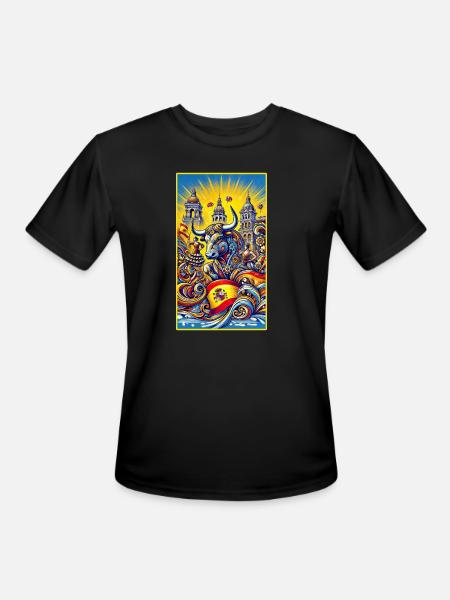 Spanien Stier Espana Design - Men's Moisture Wicking Performance T-Shirt - black