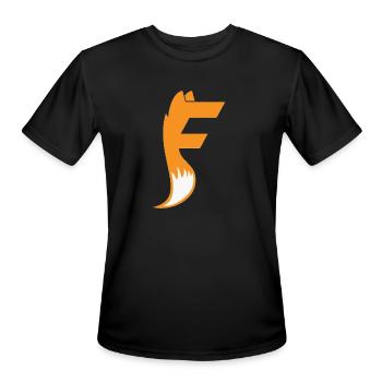 Elegant Fox: A Sleek and Sophisticated Logo Design - Men's Moisture Wicking Performance T-Shirt - black - Front - Jackson (183cm)