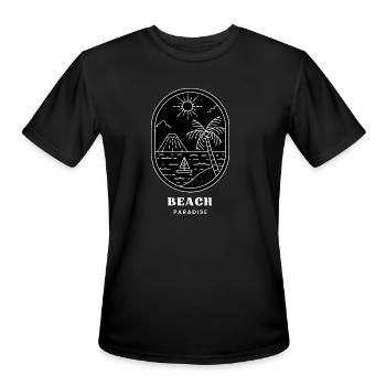 BEACH PARADISE - Men's Moisture Wicking Performance T-Shirt - black - Front - Jackson (183cm)