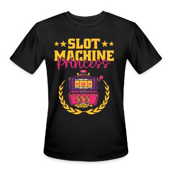 Slot Machine Roulette Gambler Casino Gambling - Men's Moisture Wicking Performance T-Shirt - black - Front - Jackson (183cm)