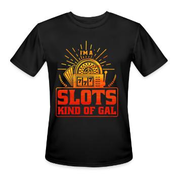 Slot Machine Roulette Betting Casino Gambling - Men's Moisture Wicking Performance T-Shirt - black - Front - Jackson (183cm)