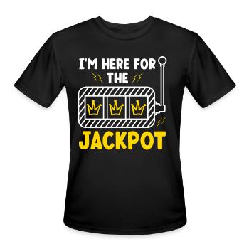 Slot Machine Roulette Gambler Casino Gambling - Men's Moisture Wicking Performance T-Shirt - black - Front - Jackson (183cm)