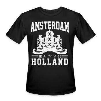 Amsterdam Netherlands Dutch Souvenir - Men's Moisture Wicking Performance T-Shirt - black - Front - Jackson (183cm)