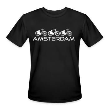 Amsterdam Netherlands Dutch Souvenir - Men's Moisture Wicking Performance T-Shirt - black - Front - Jackson (183cm)