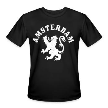 Amsterdam Netherlands Dutch Souvenir - Men's Moisture Wicking Performance T-Shirt - black - Front - Jackson (183cm)