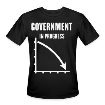 Government In Progress (Politics / Policy / White) - Men's Moisture Wicking Performance T-Shirt - black - Front - Jackson (183cm)