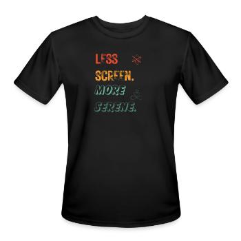 Less Screen More Serene v2 - Men's Moisture Wicking Performance T-Shirt - black - Front - Jackson (183cm)