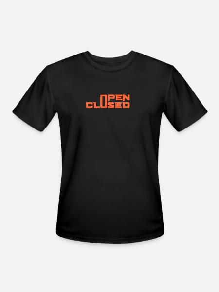 OPEN CLOSED - Men's Moisture Wicking Performance T-Shirt - black