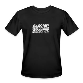 THINKING ABOUT NEUROSCIENCE - Men's Moisture Wicking Performance T-Shirt - black - Front - Jackson (183cm)