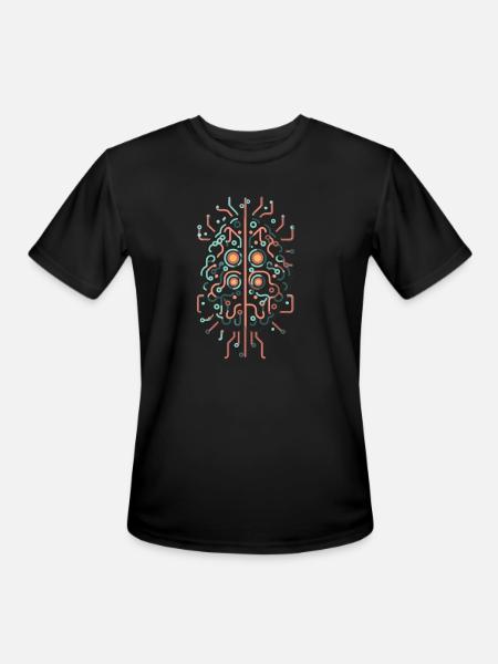 Coding Brain - Men's Moisture Wicking Performance T-Shirt - black