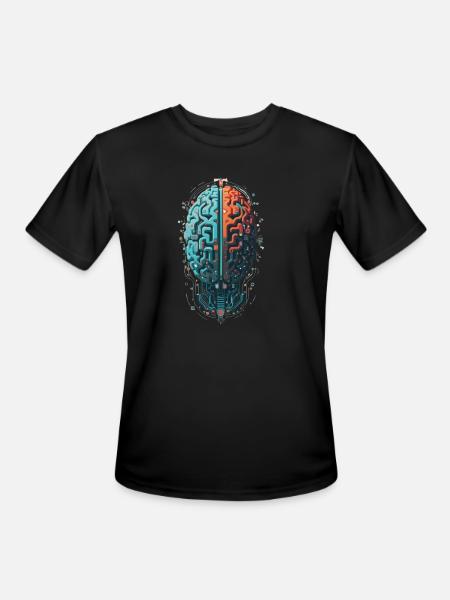Coding Brain - Men's Moisture Wicking Performance T-Shirt - black