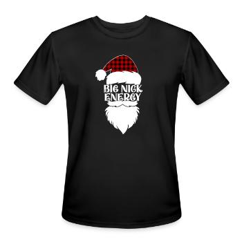Big Nick Energy Christmas Santa Face Naughty - Men's Moisture Wicking Performance T-Shirt - black - Front - Jackson (183cm)
