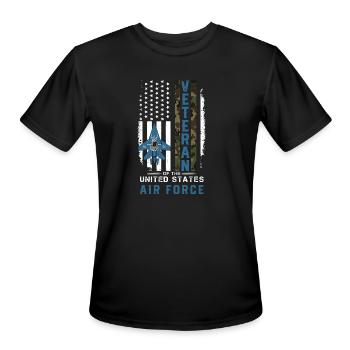 Us Air Force Veteran Camo - Men's Moisture Wicking Performance T-Shirt - black - Front - Jackson (183cm)