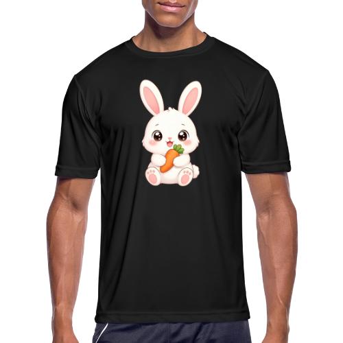 Cute Bunny Rabbit Holding Carrot – Kawaii Easter - Men's Moisture Wicking Performance T-Shirt