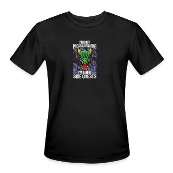 Not Procrastinating Side Quests Dungeon - Men's Moisture Wicking Performance T-Shirt - black - Front - Jackson (183cm)