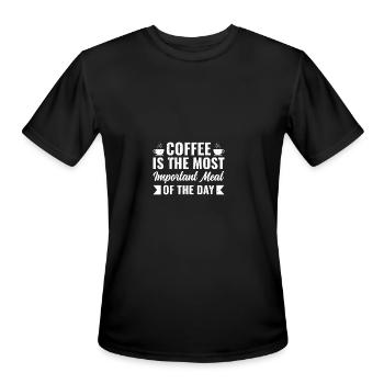 Coffee is the most important meal of the day - Men's Moisture Wicking Performance T-Shirt - black - Front - Jackson (183cm)