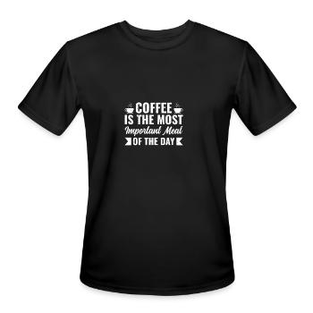 Coffee Is the Most Important Meal of the Day - Men's Moisture Wicking Performance T-Shirt - black - Front - Jackson (183cm)