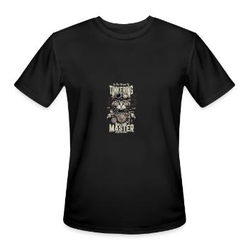 In the world of tinkering my cat - Men's Moisture Wicking Performance T-Shirt - black - Front - Jackson (183cm)