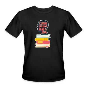 A Book - Men's Moisture Wicking Performance T-Shirt - black - Front - Jackson (183cm)