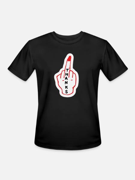 thanks - Men's Moisture Wicking Performance T-Shirt - black