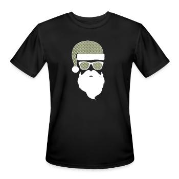 Funny Santa Claus Face Sunglasses Camo Camouflage - Men's Moisture Wicking Performance T-Shirt - black - Front - Jackson (183cm)