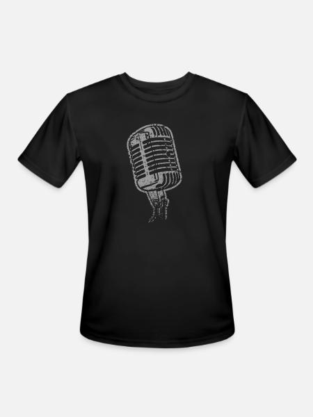 hip hop microphone - Men's Moisture Wicking Performance T-Shirt - black
