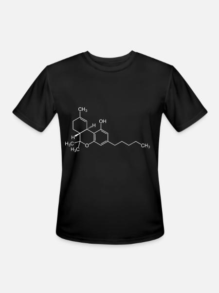 THC Cannabis Weed Chemical Symbol Science Geeky - Men's Moisture Wicking Performance T-Shirt - black