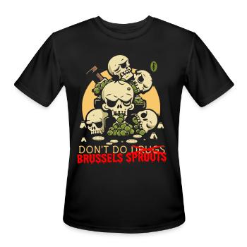 Disgusting Vegetable Skulls: No Brussels Sprouts - Men's Moisture Wicking Performance T-Shirt - black - Front - Jackson (183cm)