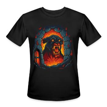 Hellhound: Dog of the Hell Dungeon - Men's Moisture Wicking Performance T-Shirt - black - Front - Jackson (183cm)