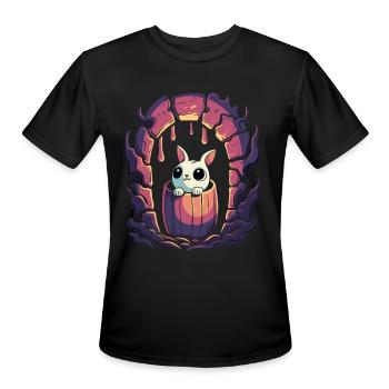 Cute Dungeon Bunny in a Barrel - Men's Moisture Wicking Performance T-Shirt - black - Front - Jackson (183cm)