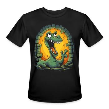 Funny Cartoon Dungeon Dragon Jokes - Men's Moisture Wicking Performance T-Shirt - black - Front - Jackson (183cm)