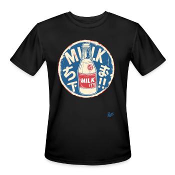 Japanese Milk Art - Men's Moisture Wicking Performance T-Shirt - black - Front - Jackson (183cm)