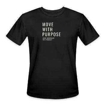Dave McDonald "Move with Purpose" - Men's Moisture Wicking Performance T-Shirt - black - Front - Jackson (183cm)