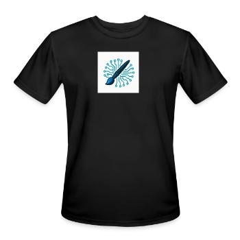 Tech-Inspired Digital Art Design - Men's Moisture Wicking Performance T-Shirt - black - Front - Jackson (183cm)