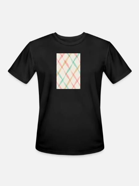 Pastel Diagonal Plaid - Men's Moisture Wicking Performance T-Shirt - black
